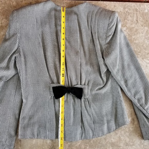 Vintage Black/White Houndstooth 2 pc Skirt Suit Set Size 8/10  Made in USA - Picture 7 of 13